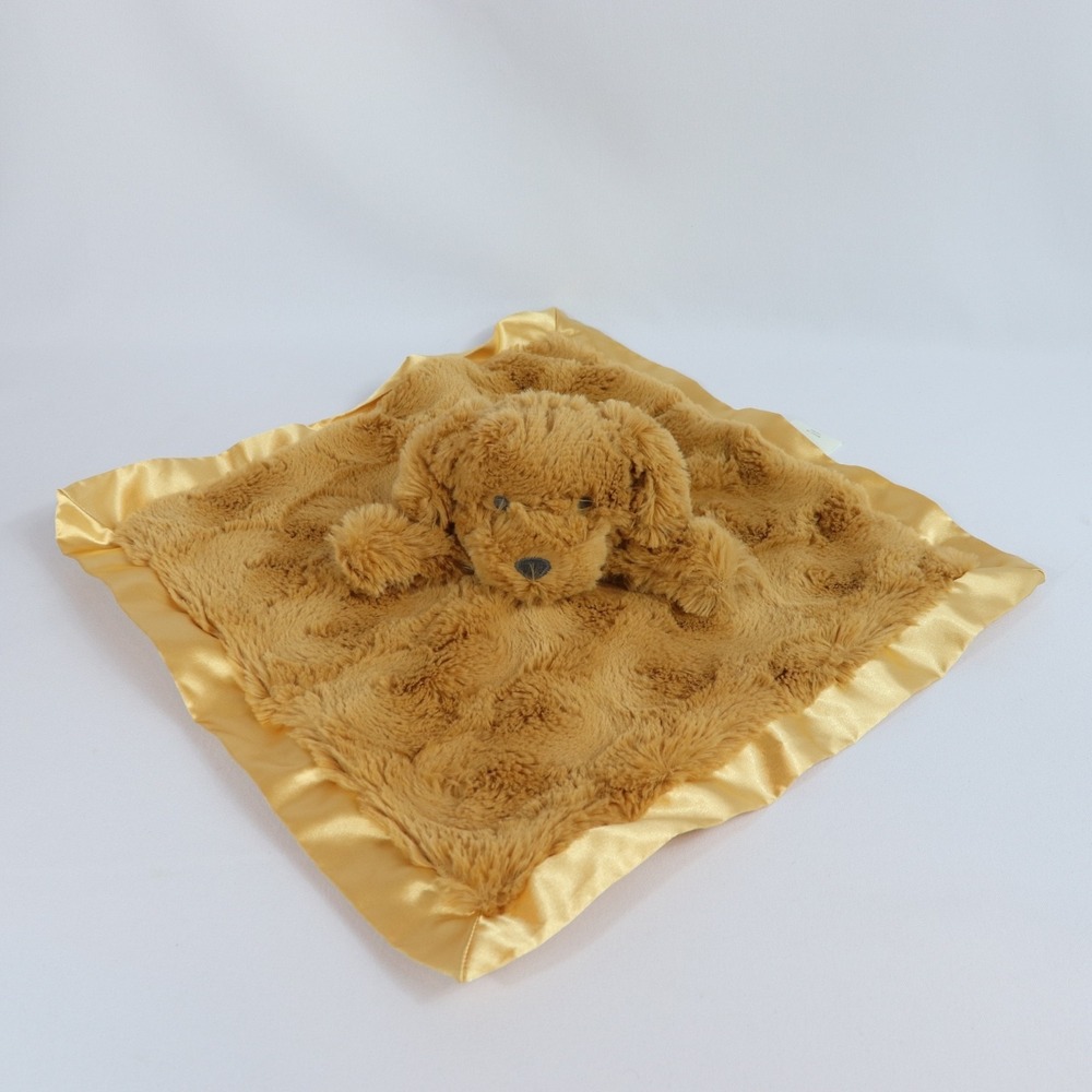 Cloud Island Puppy Dog Lovey 14" Security Blanket Brown Golden Doodle Satin Trim